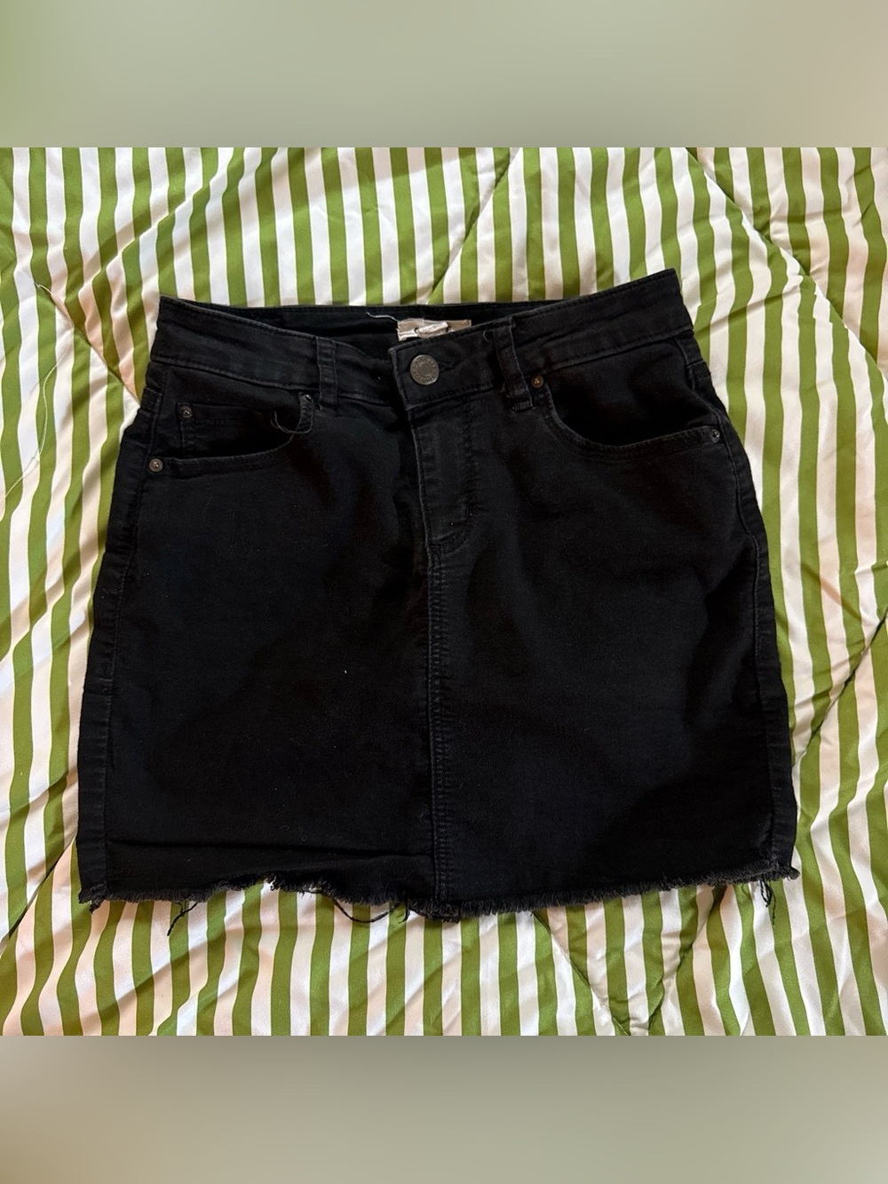 Black Denim Mini Skirt by GARAGE
